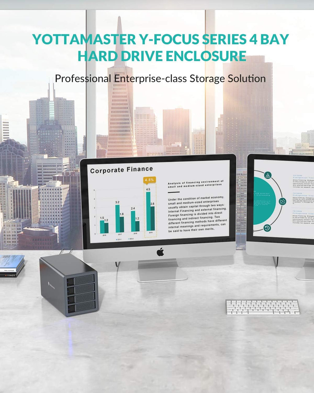 4 Bay Hard Drive Enclosure Aluminum Alloy USB3.0 to SATA3.0 External HDD SSD Storage Enclosure X7312