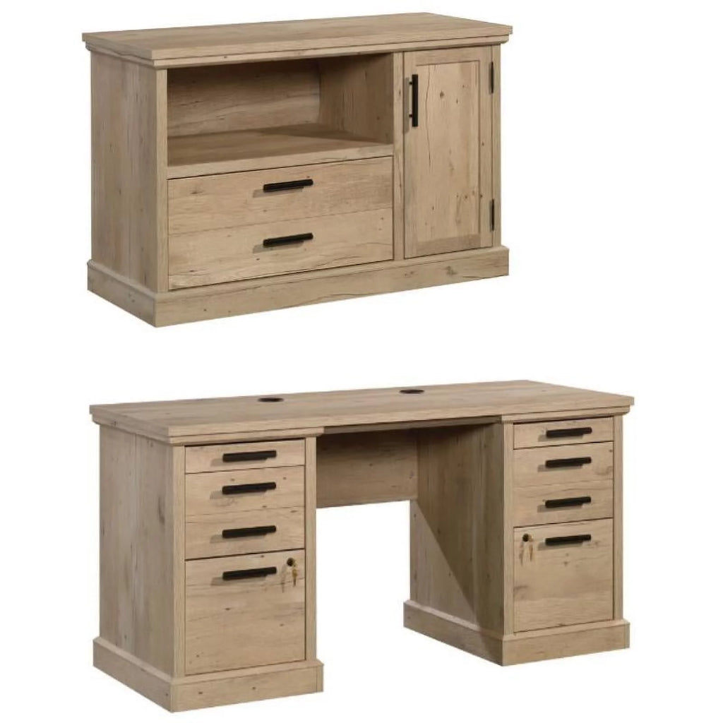 2-Piece Credenza Desk & Filing Cabinet Set M2847