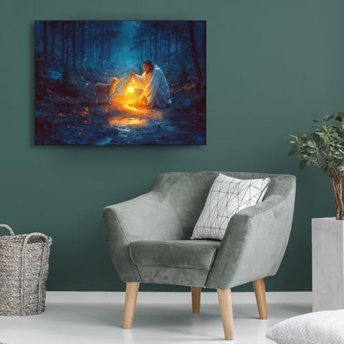 Jesus and Lamb Canvas Wall Art F735