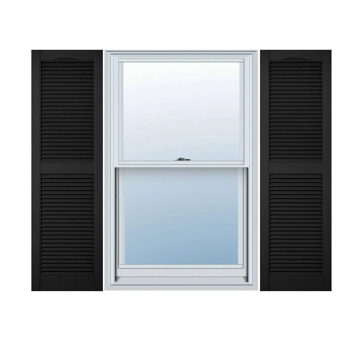 Black Vinyl Open Louver Shutters V4105