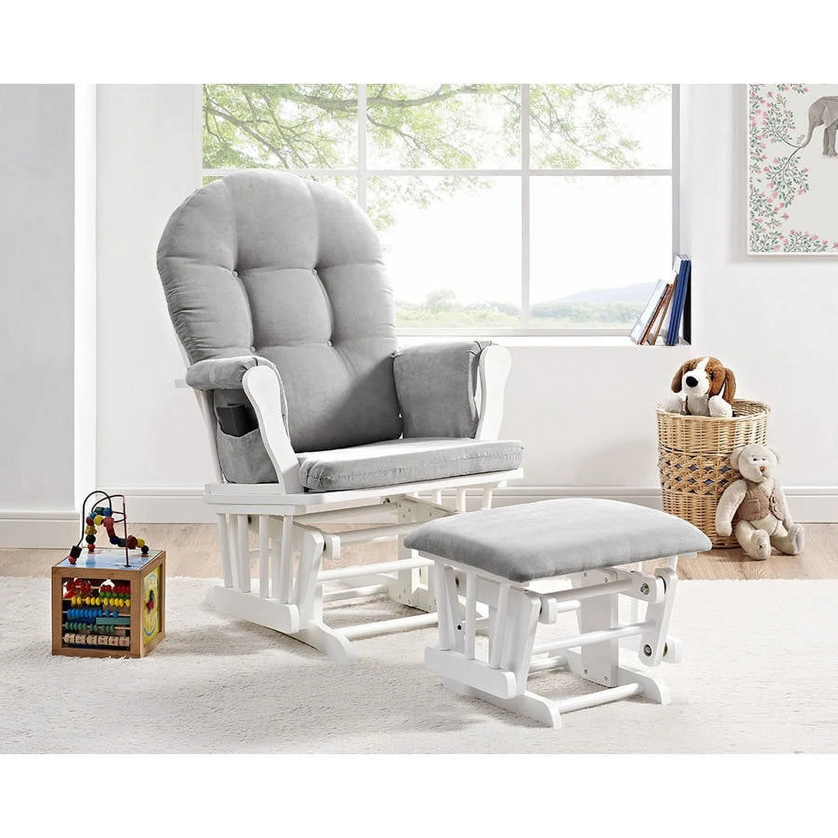 Windsor Glider and Ottoman, Natural w/ Beige Cushion K472555