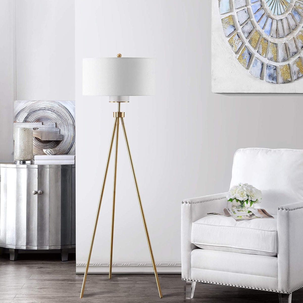 Brass and Gold Floor Lamp T934