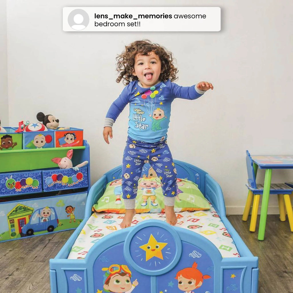 4-Piece Toddler Playroom Set with Play Table and 6 Bin Toy Organizer S3235