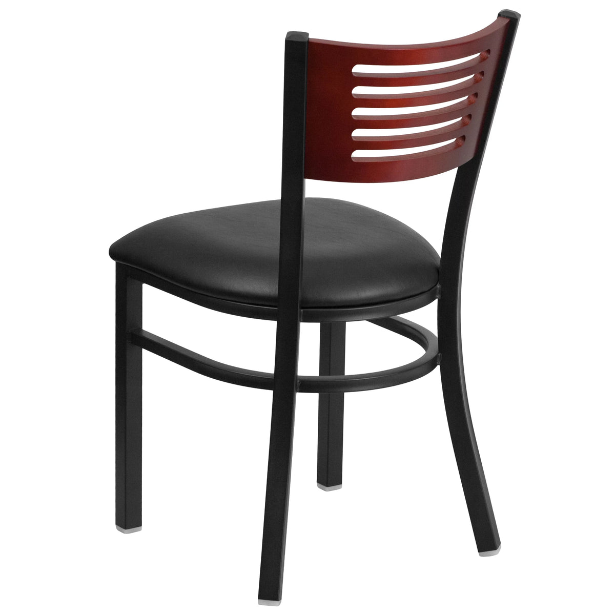 Black Slat Back Metal Restaurant Chair W932