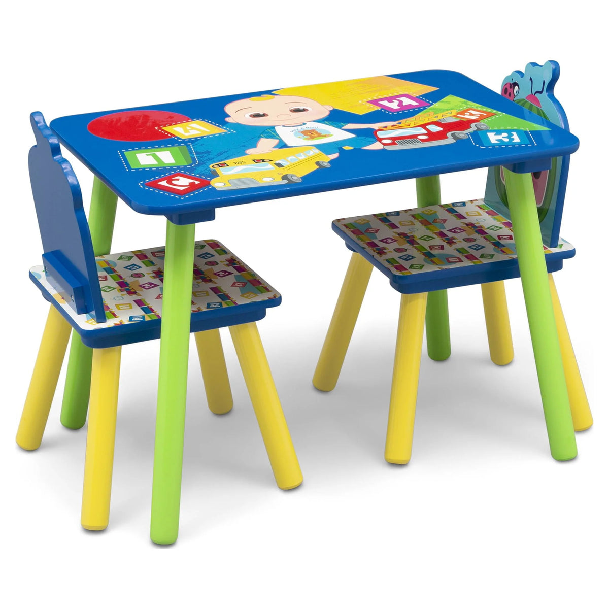 4-Piece Toddler Playroom Set with Play Table and 6 Bin Toy Organizer S3235