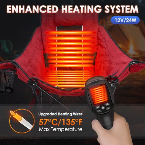 XL Oversized Heated Rocking Camping Chair with 3 Heat Levels M52365