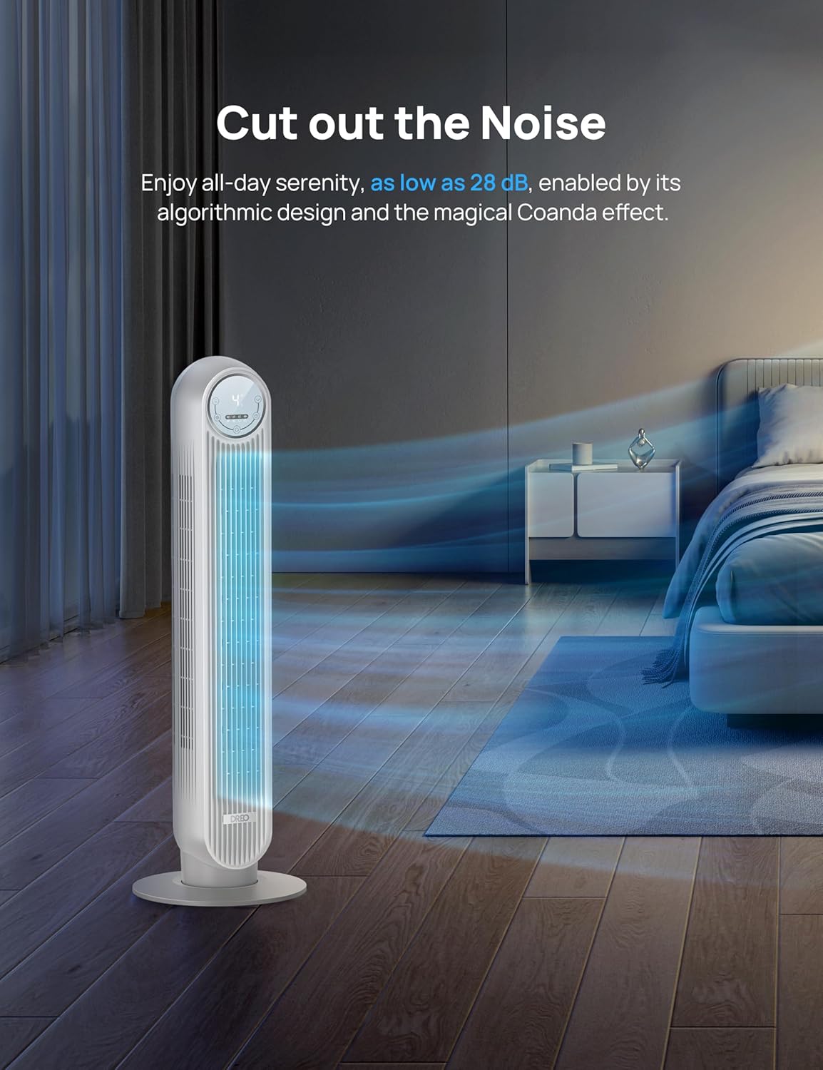 1500W Space Heater with Remote and Oscillating Tower Fan Q8919