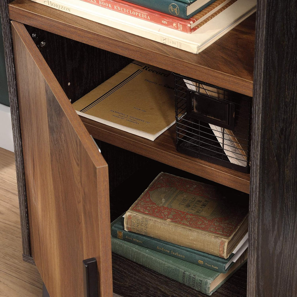Brew Oak Finish Bookcase with Door J715456