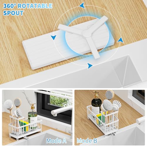Gold Stainless Steel Sponge Holder with Brush Holder B9065
