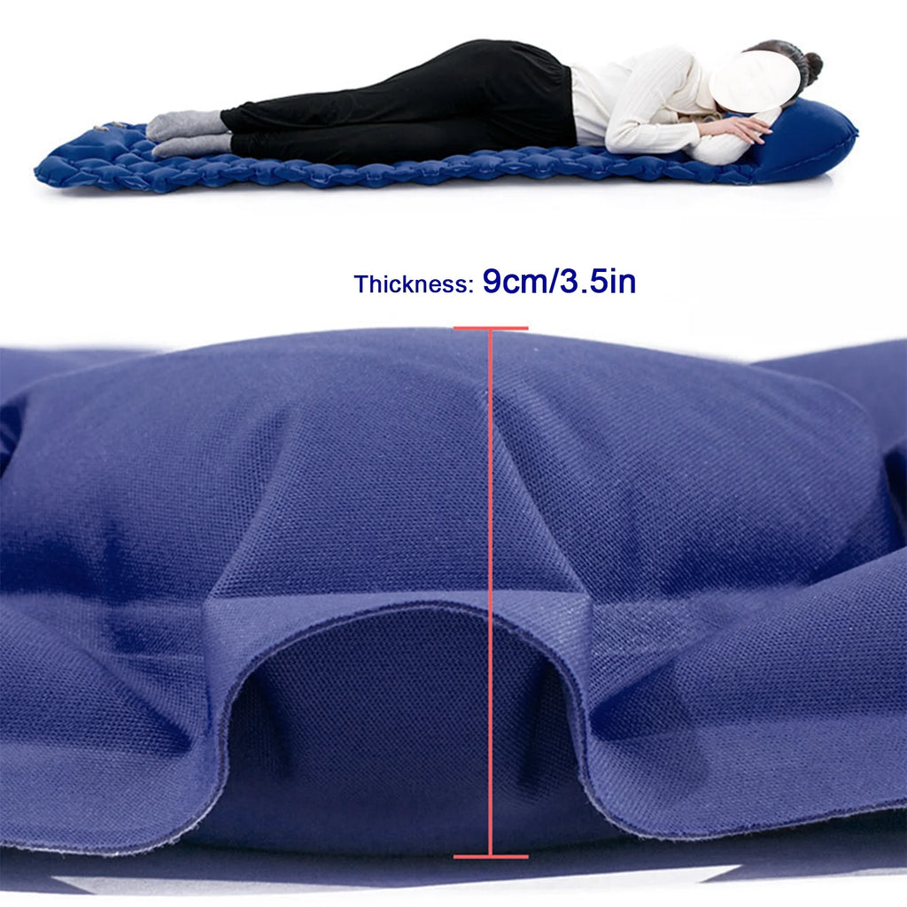 2 Person Camping Mat with Air Pillow Portable Air Mattress Waterproof Sleeping Pad A257