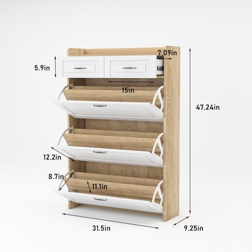 Shoe Cabinet with 3 Flip Drawers and 2 Drawers G650