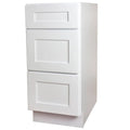 White Shaker 3 Drawer Kitchen Base Cabinet (15x22) M3575