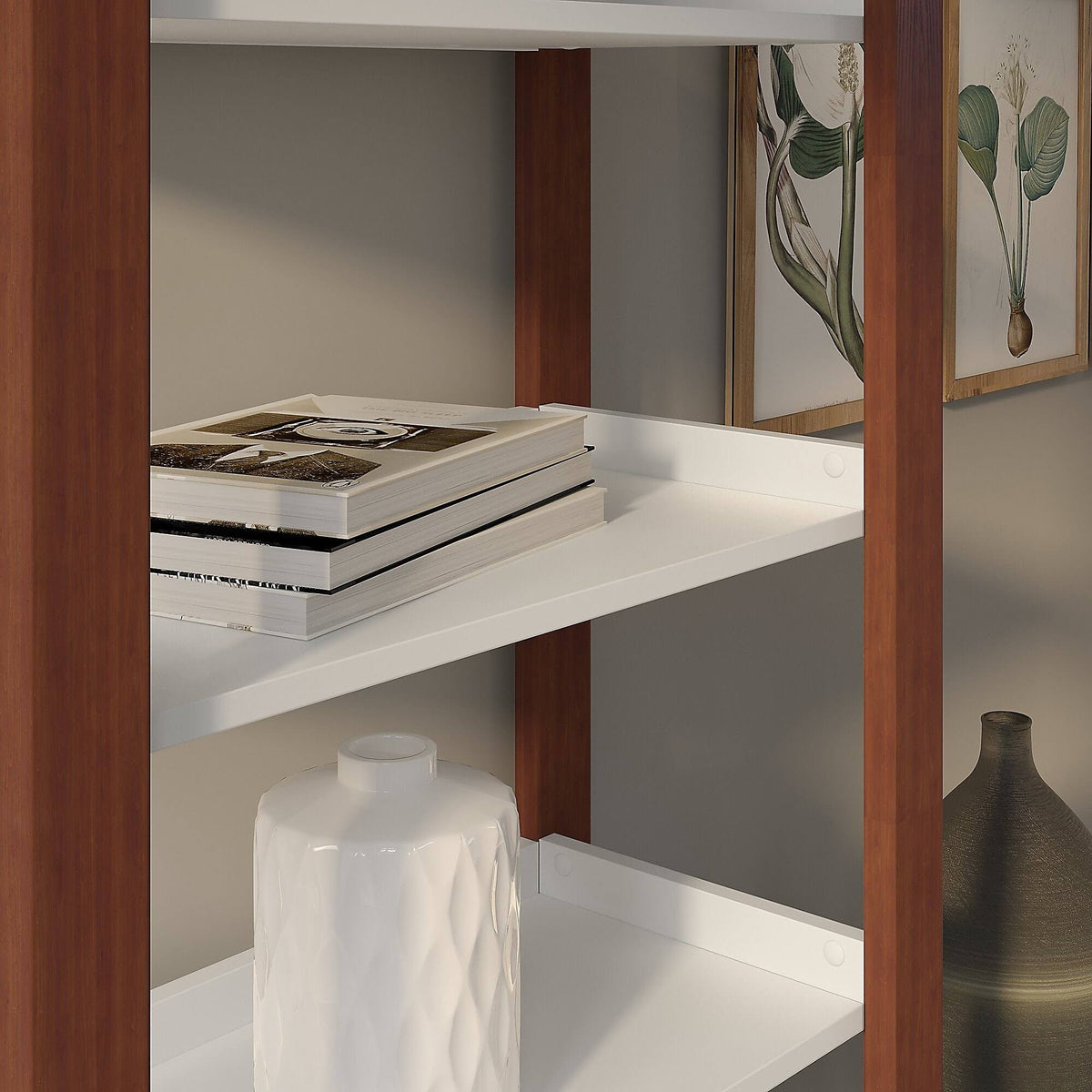White 5 Shelf Bookcase J581