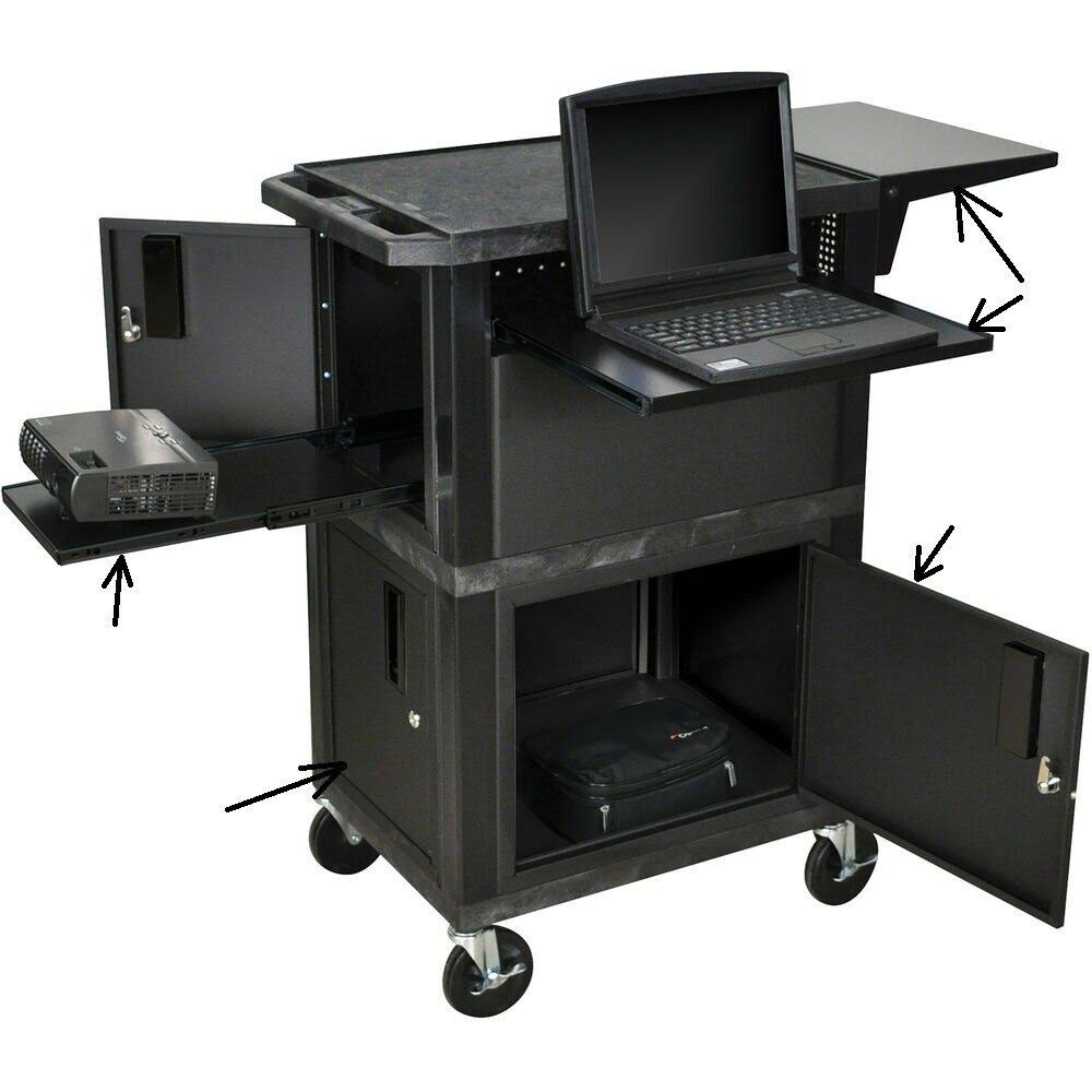 300 lb Capacity 3 Shelves Plastic Utility Cart R2251