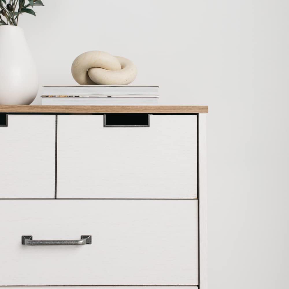 White 5 Drawer Wood Chest U344