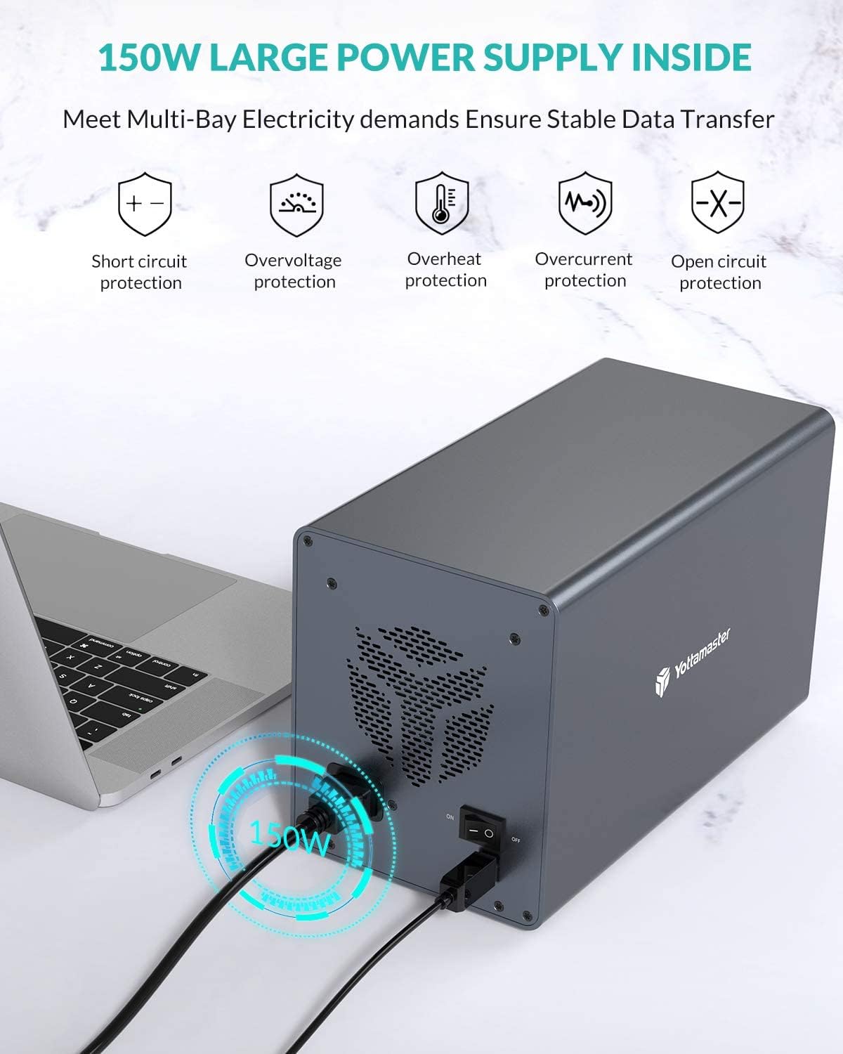 4 Bay Hard Drive Enclosure Aluminum Alloy USB3.0 to SATA3.0 External HDD SSD Storage Enclosure X7312