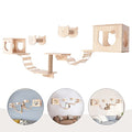 Wall-Mounted Cat Climber Set with Cat Wall Shelves, Scratching Posts, Condo House, Ladder, Perches N673