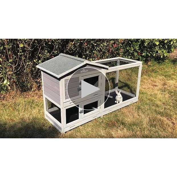 Rabbit Hutch with Casters and 3 Pull Out Tray U22559