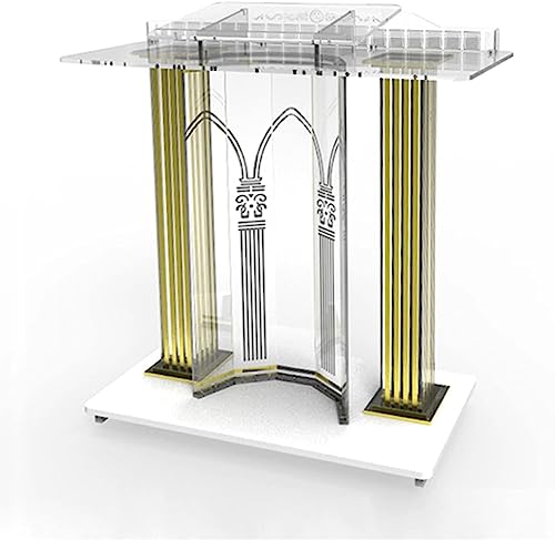 Acrylic Podium with Casters Floor Standing Rolling Lectern X111