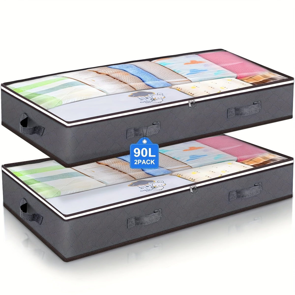 2pcs Heavy-Duty Metal Underbed Storage Bags E819863