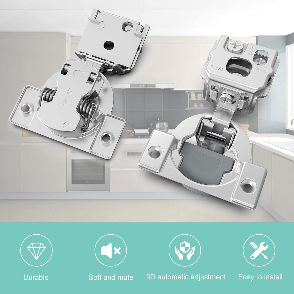 8 Pack Soft Close Adjustable Cabinet Hinge D6689