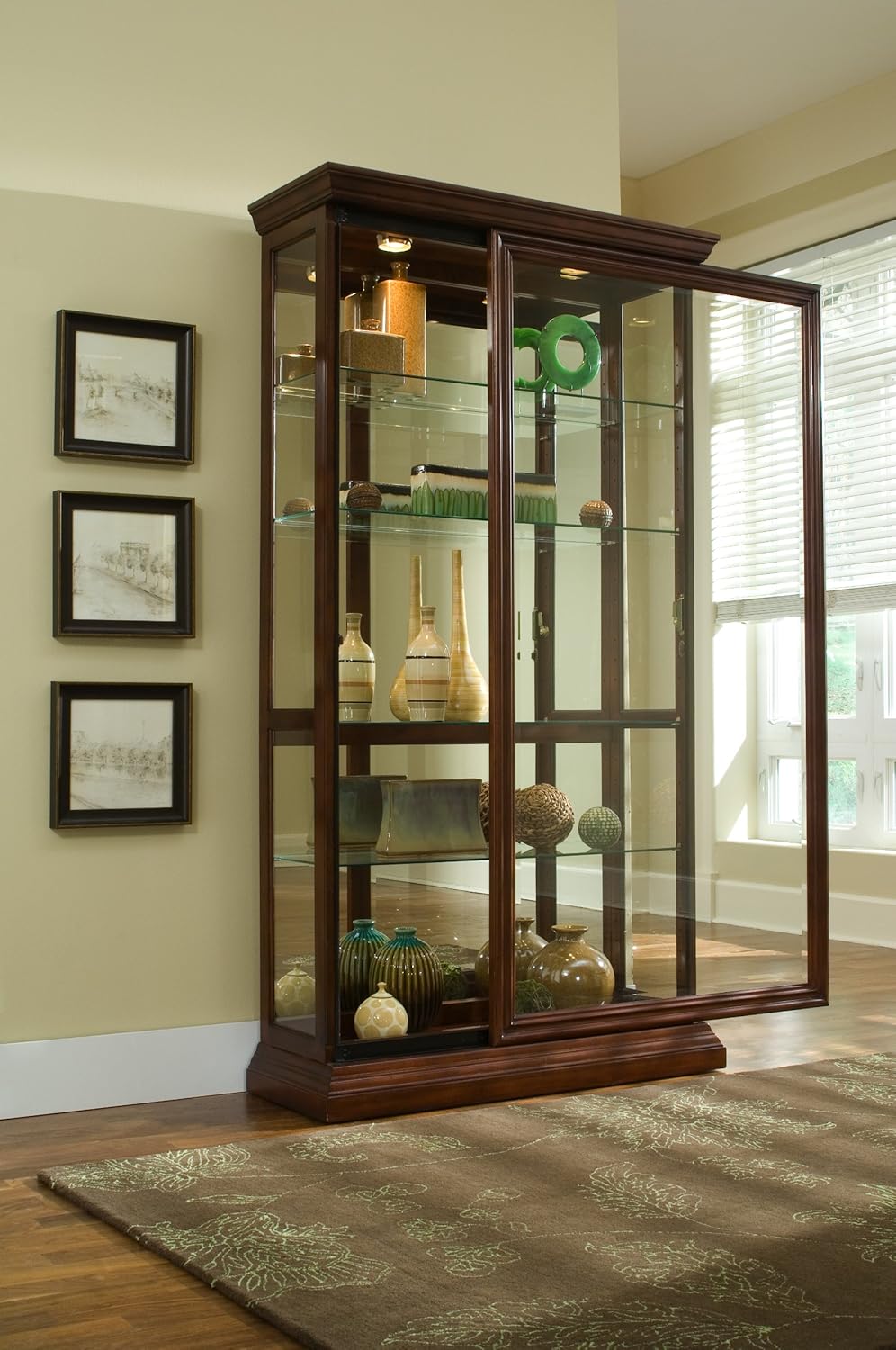 Two Way Sliding Door Curio, 43 by 16 by 80-Inch B9577