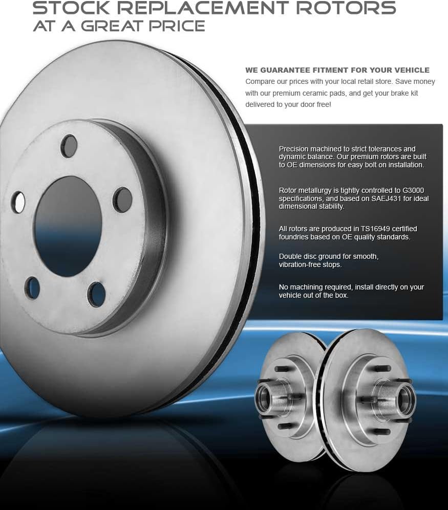262mm Front 239mm Rear 4 Lug Brake Rotors Ceramic Pads and Clips F949