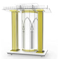 Acrylic Podium with Casters Floor Standing Rolling Lectern X111