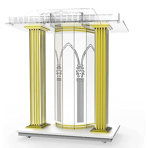 Acrylic Podium with Casters Floor Standing Rolling Lectern X111