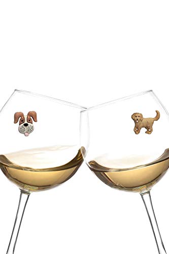 Set of 6 Dog Wine Charms for Stemless Glasses Y395259