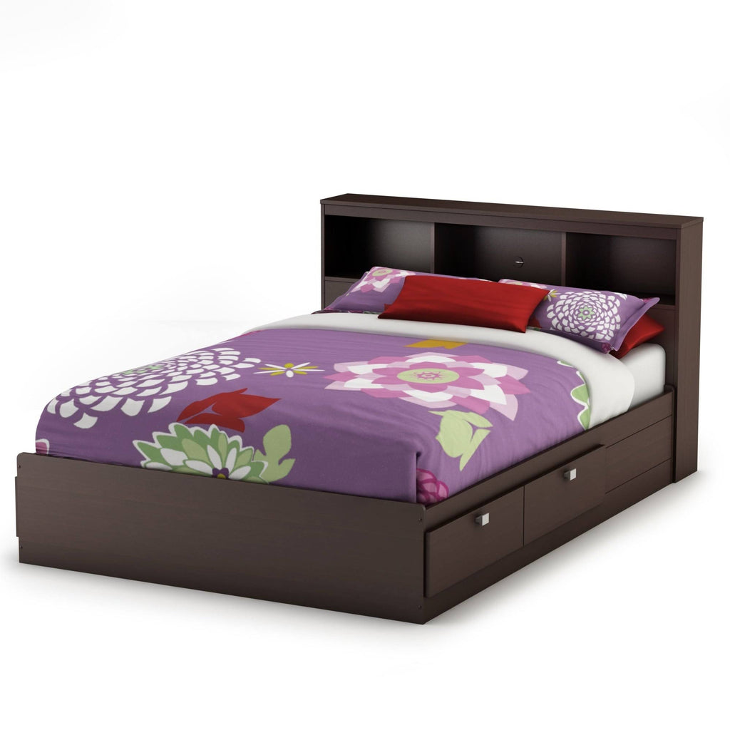 White Full Bookcase Headboard K90671