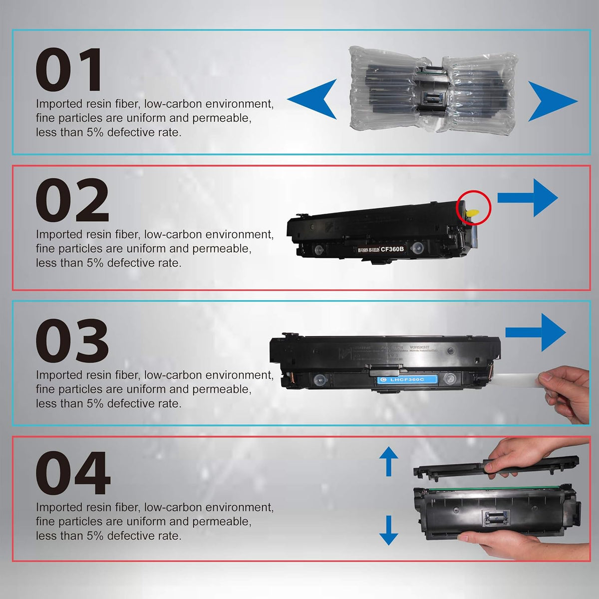 5 Pack Compatible Toner Cartridges 2xBK+CYM Q7036