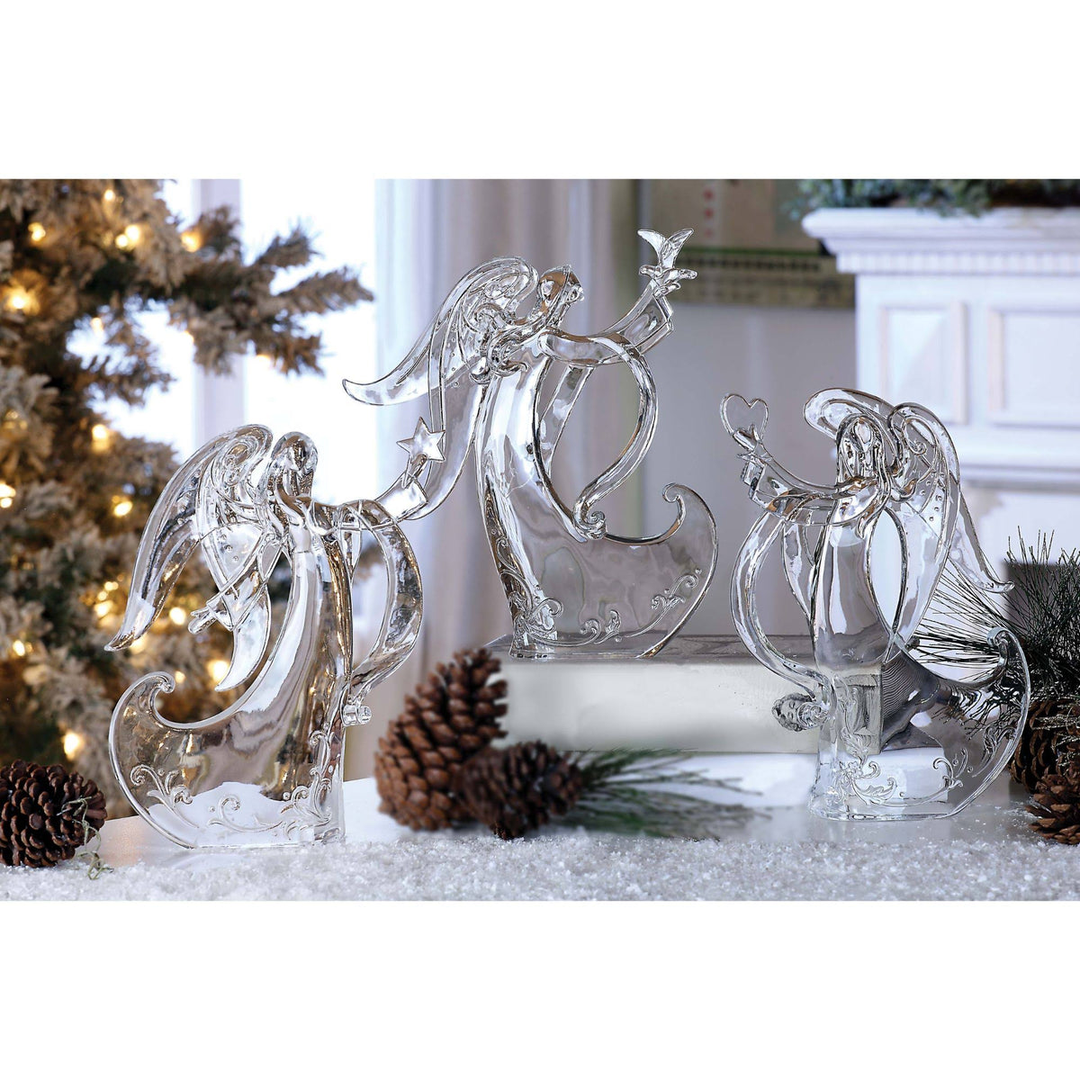 Clear Christmas Angel Table Top Decor L31594