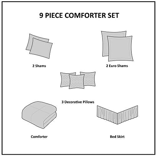 King Blue 9 Piece Comforter Set J14278