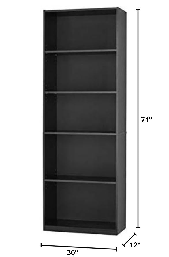 Black 5-Shelf Bookcase E920