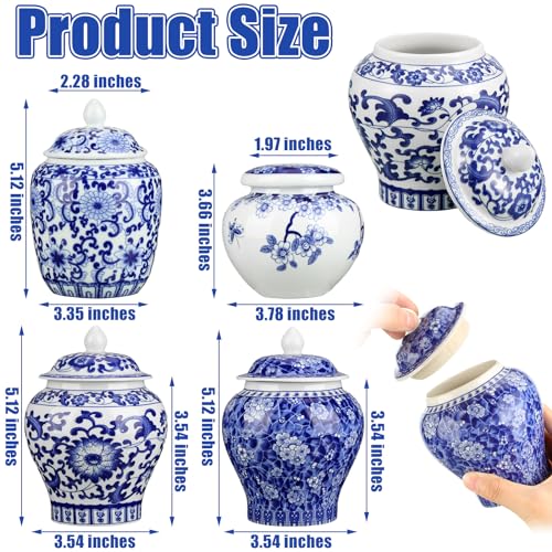 Set of 4 Blue and White Porcelain Vases J7867