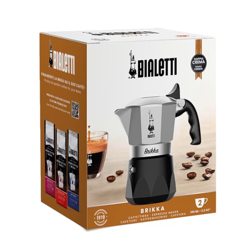 2 Cups 3.4 Oz Aluminum Black Stovetop Coffee Maker U905308
