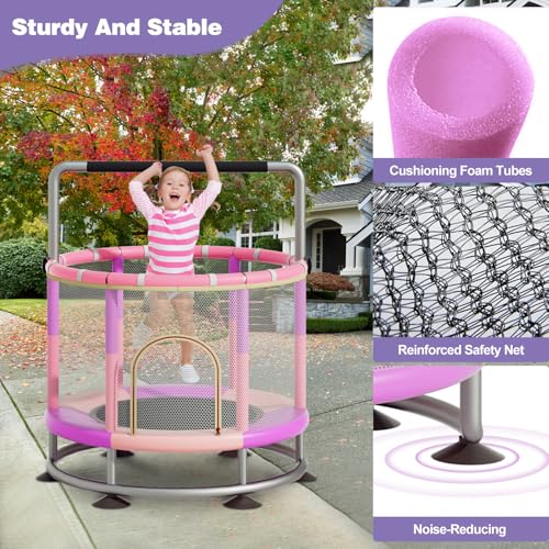60" Round Baby Toddler Trampoline with Enclosure Net M3527