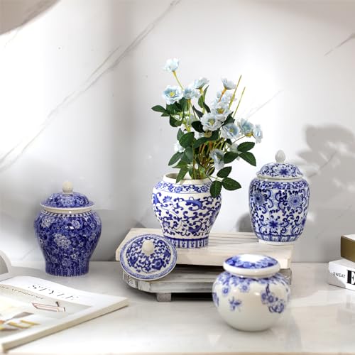 Set of 4 Blue and White Porcelain Vases J7867