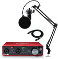 2x2 USB Audio Interface Bundle with Condenser Studio Microphone, Shock Mount, Pop Filter and XLR Cable C2171