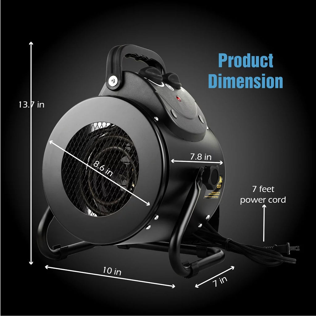 Black Electric Heater Fan with Overheat Protection F4522