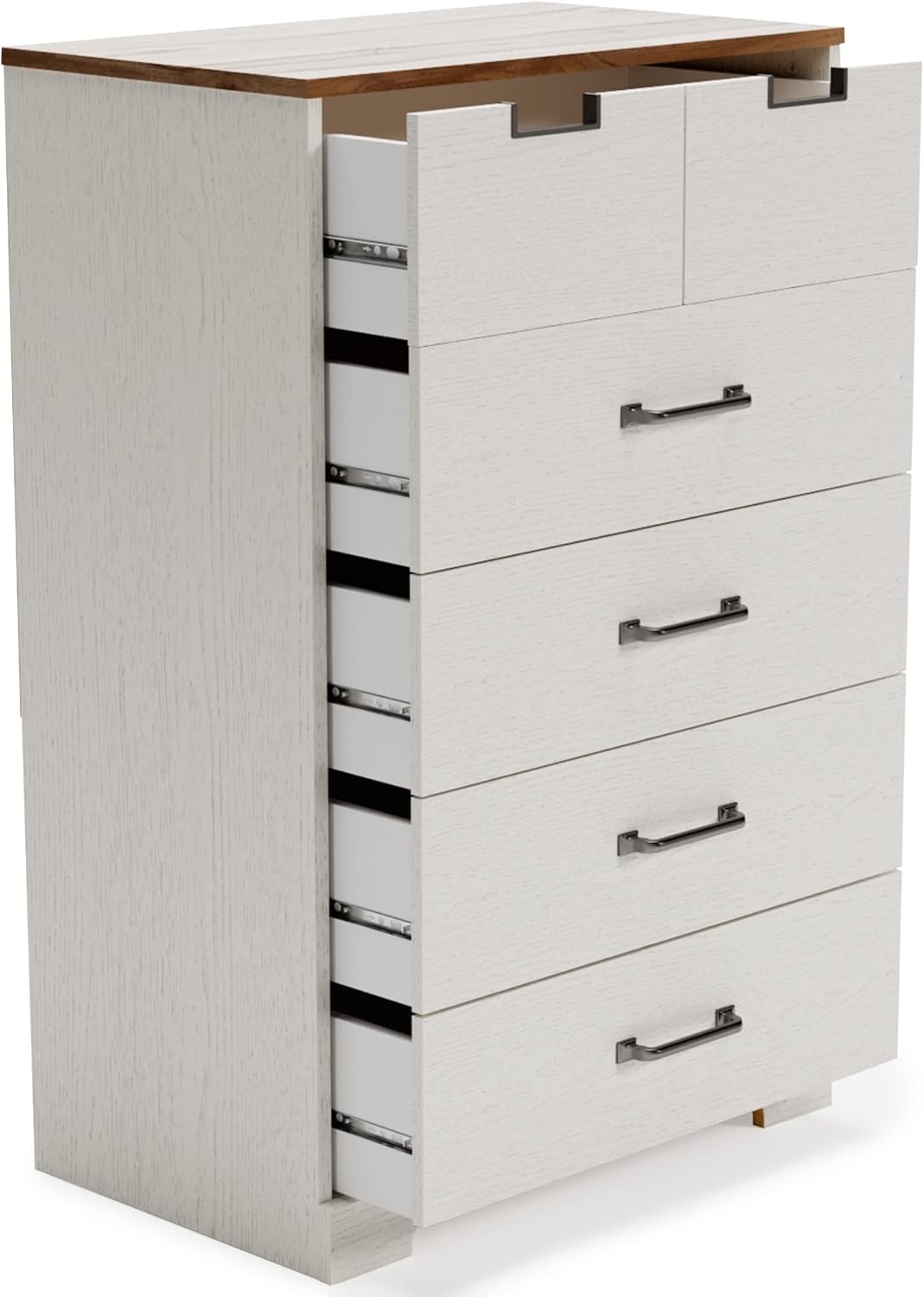 White 5 Drawer Wood Chest U344