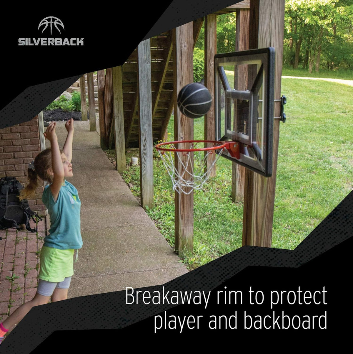 Youth Basketball Hoop with Mounting Technology, Black N688