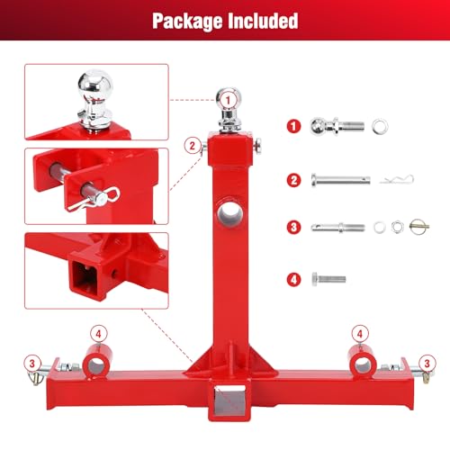 3 Point Hitch 2 inch Receiver Tow Drawbar Adapter F49450