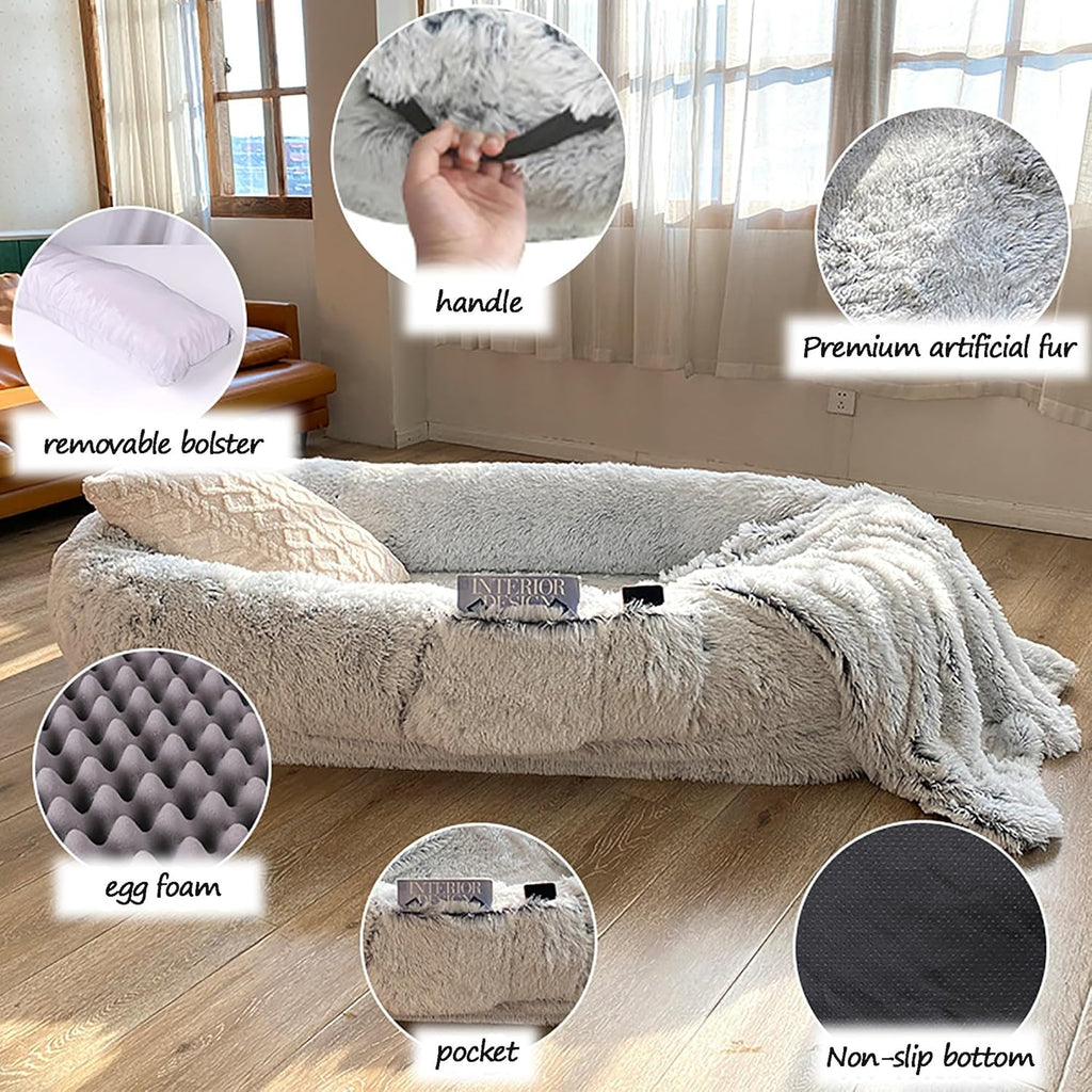 Gray Detachable Washable Giant Dog Bed S40982