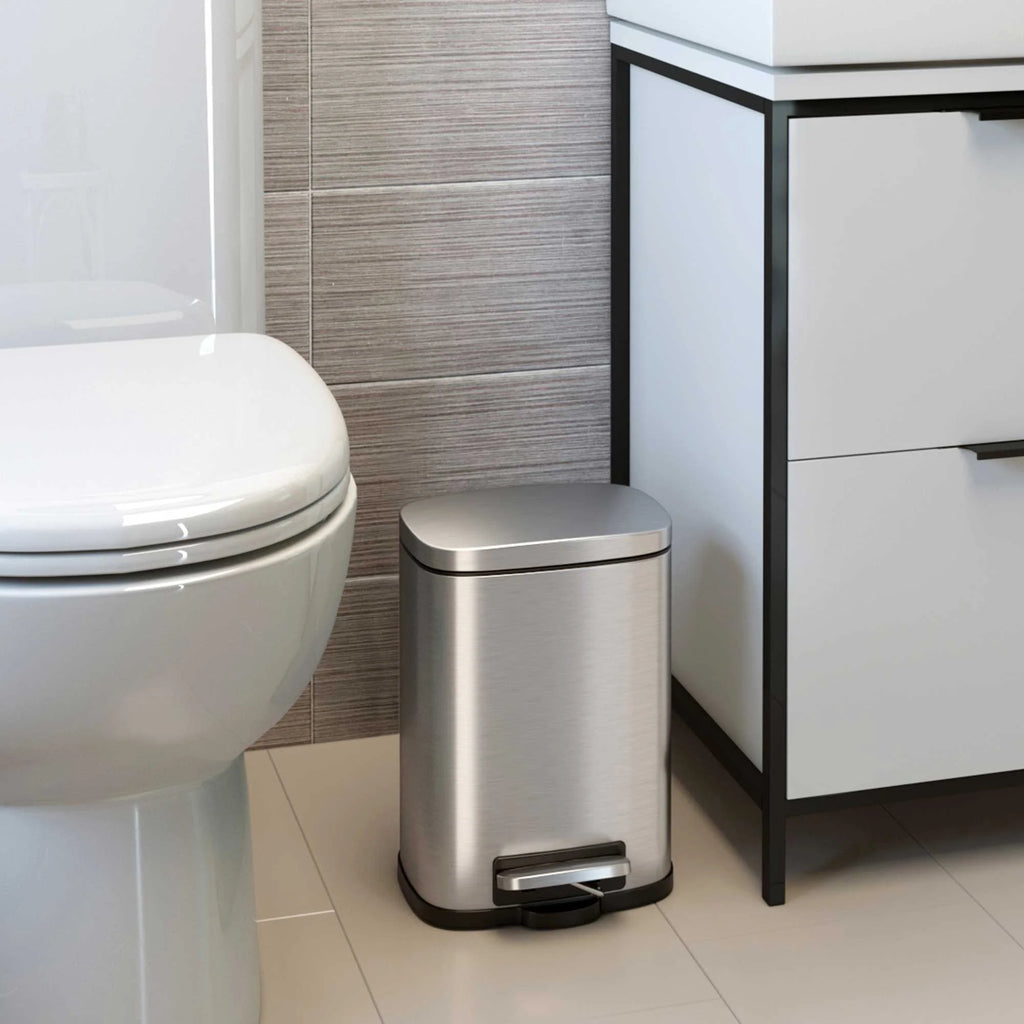 13.2 Gallon and 1.32 Gallon Stainless Steel Step Trash Can U473204