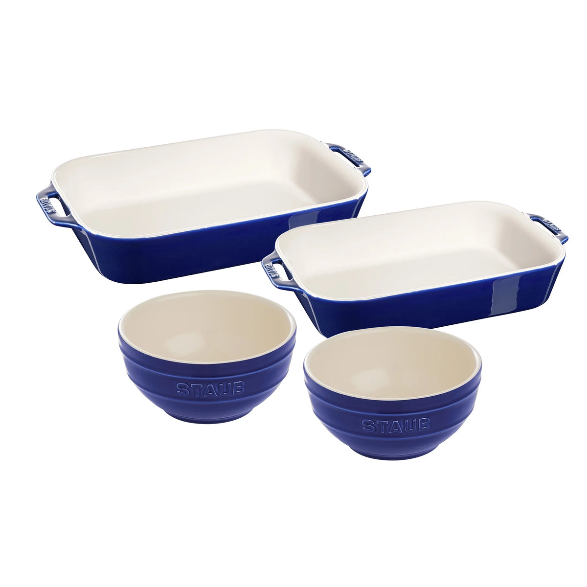 4-pc Dark Blue Ceramic Baking Dish Set Y418515