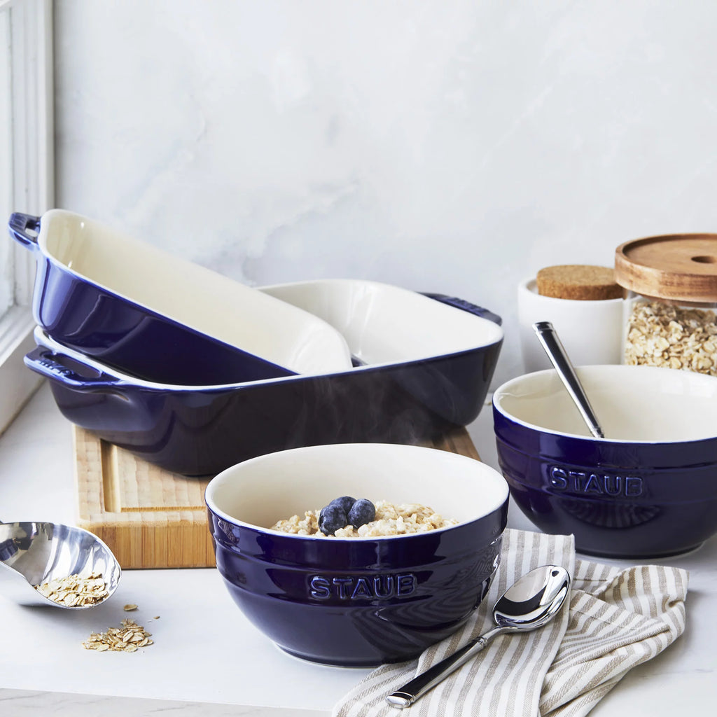 4-pc Dark Blue Ceramic Baking Dish Set Y418515