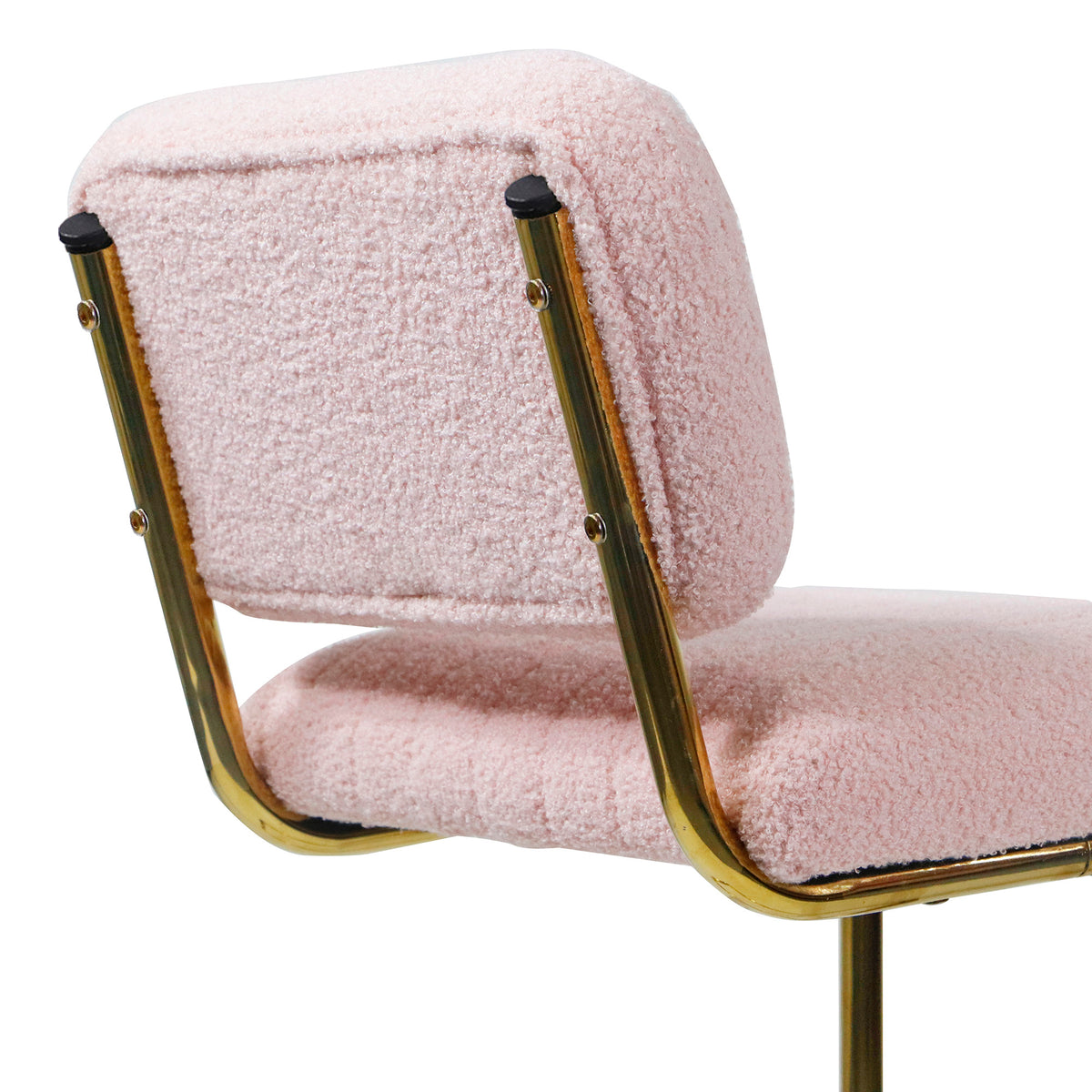 Pink Boucle Fabric Counter Height Bar Stools Set of 2 H333