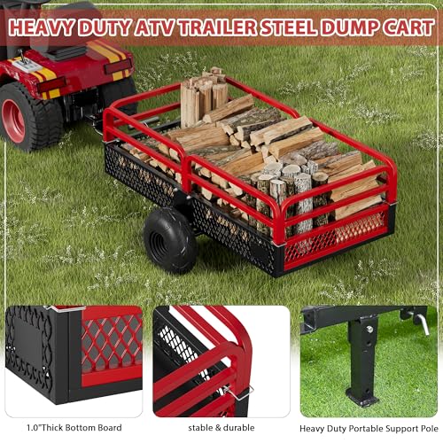 Heavy Duty Steel Dump Cart Utility Trailer with Removable Sides S627